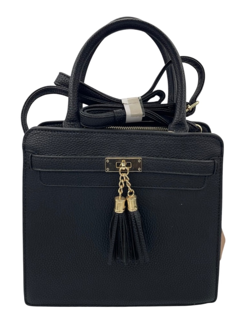 Fashion Dazzle vegan crossbody satchel black bag